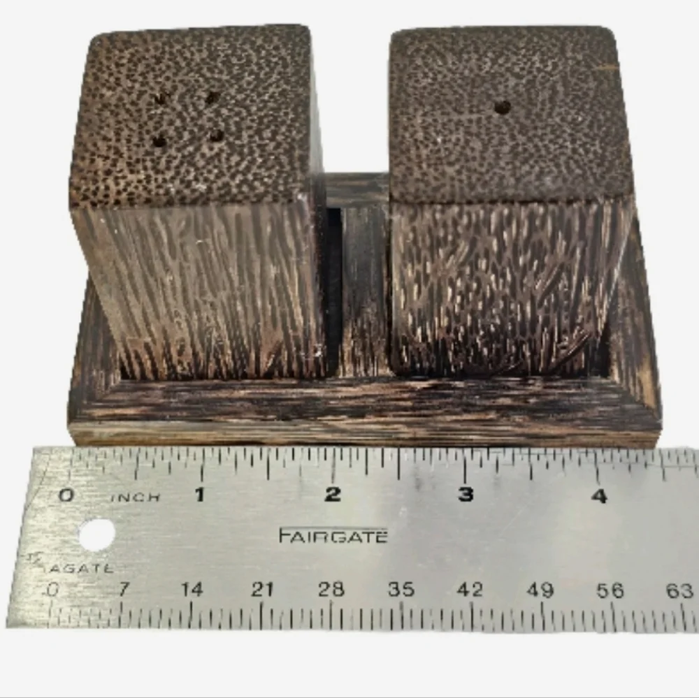 Kultura Wooden Salt & Pepper Shakers Condiments  Kitchen Seasoning Container